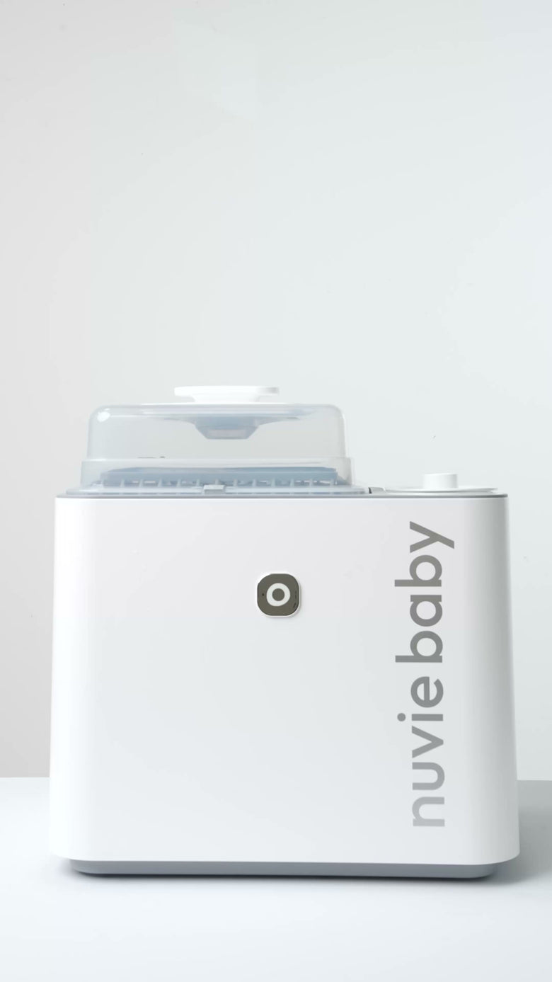 The nuviebaby Clean Max, freshly unboxed on a kitchen counter.