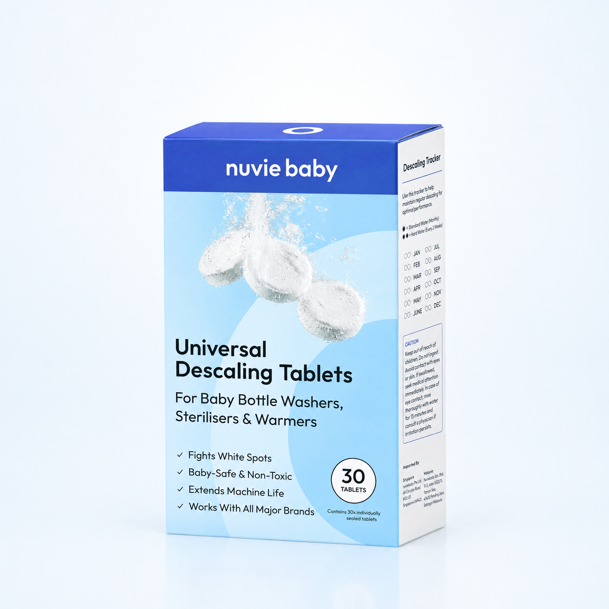 Descaling Tablets box, front, on white