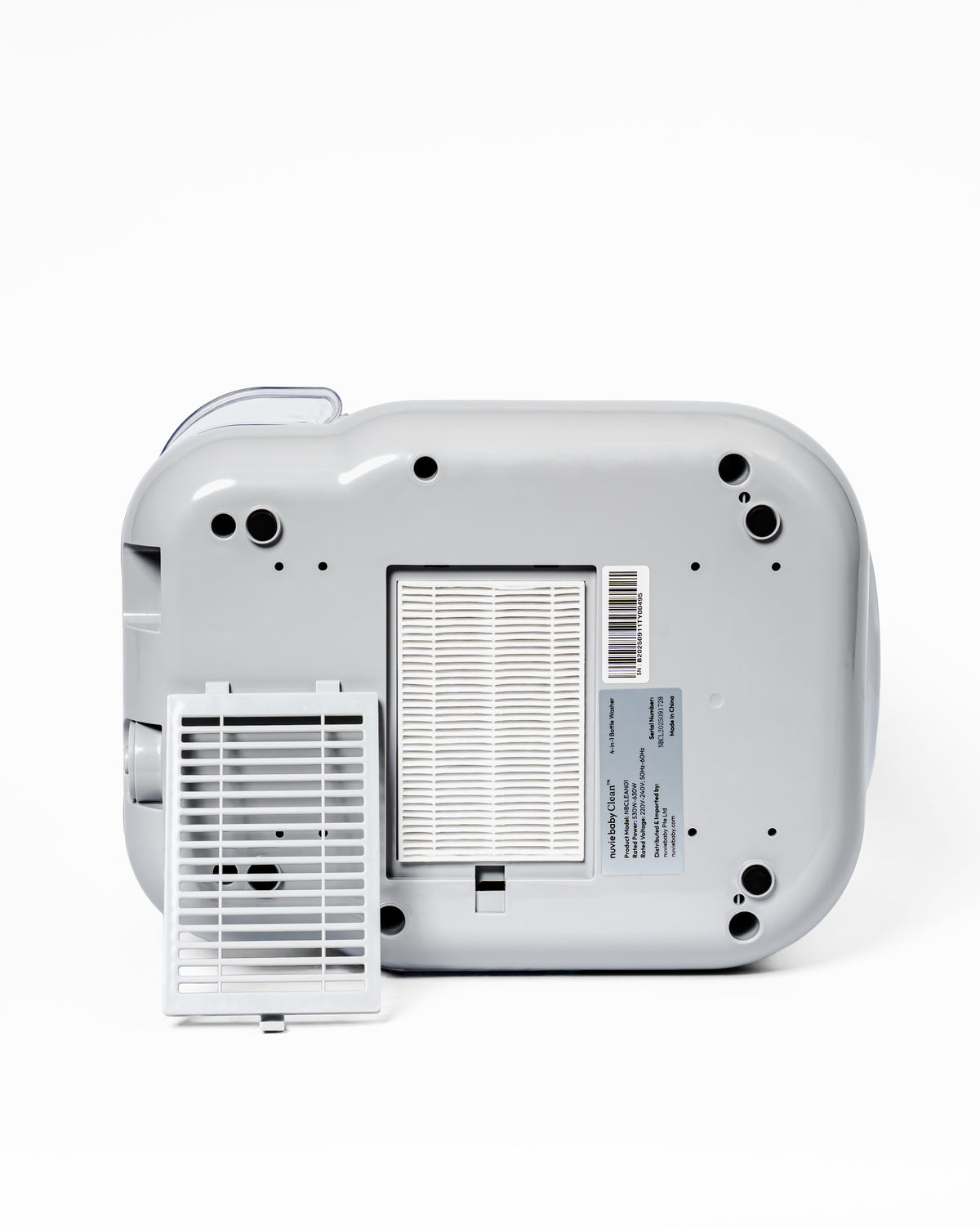 rectangular HEPA H13 filter removed, in hand
