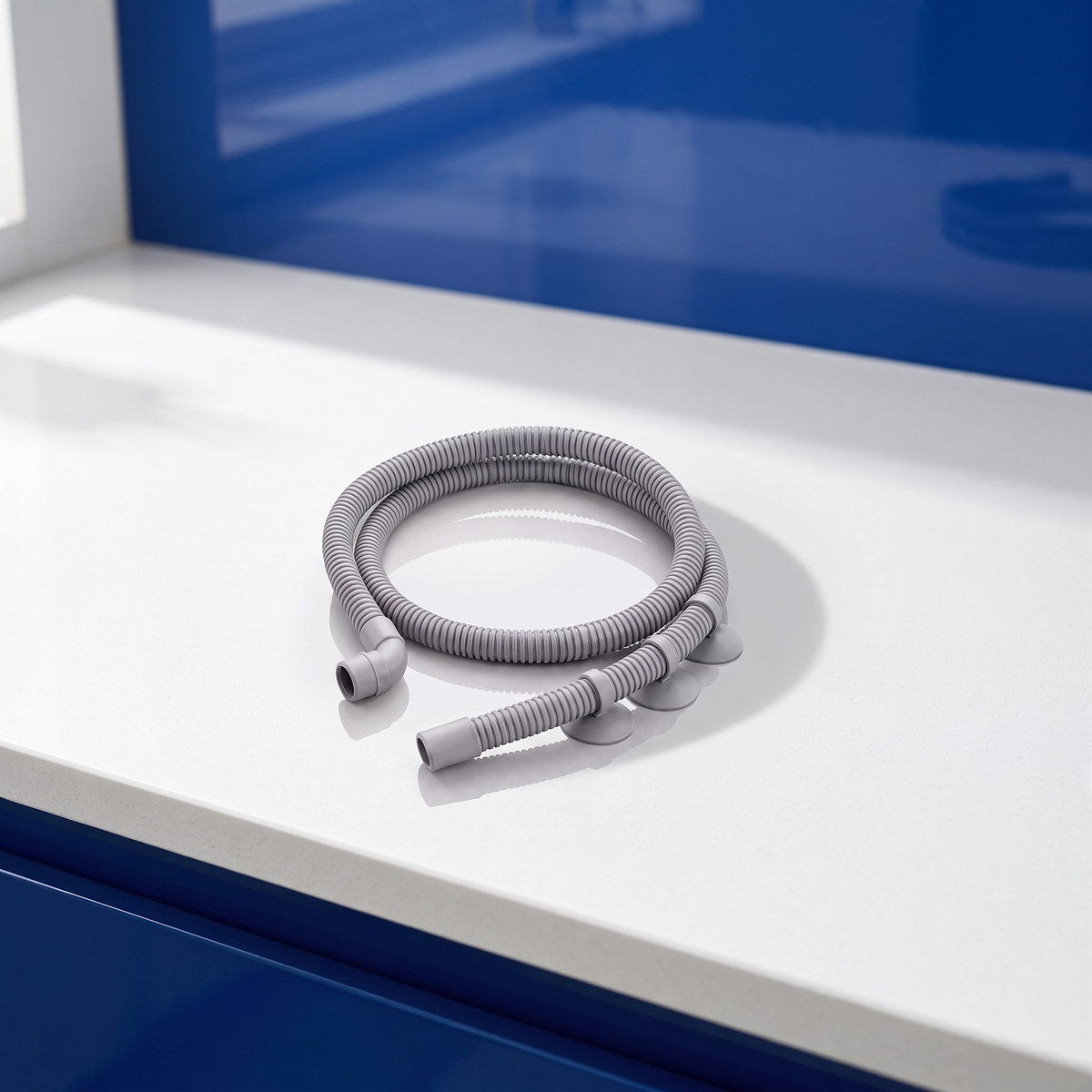 drain hose connected to the machine drain port