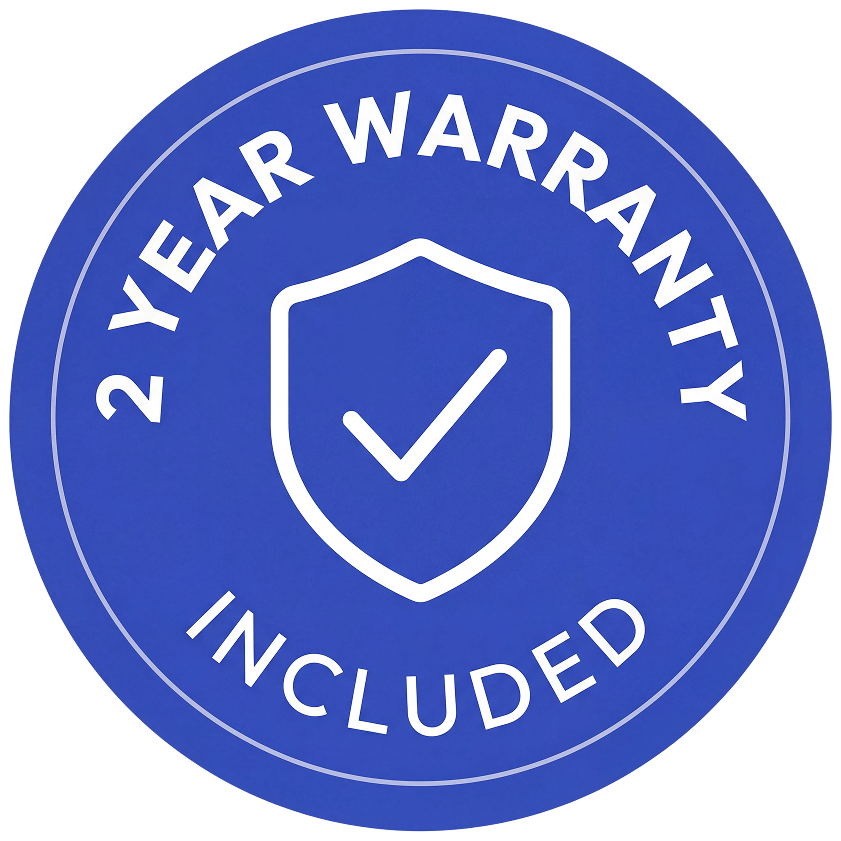 2 year warranty included